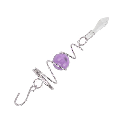 2Pcs Gazing Ball Spiral Tail Wind Spinner Stabilizer Stainless Steel Spiral Wind Chimes for Outside Purple V1294-YM3111220255511-0421