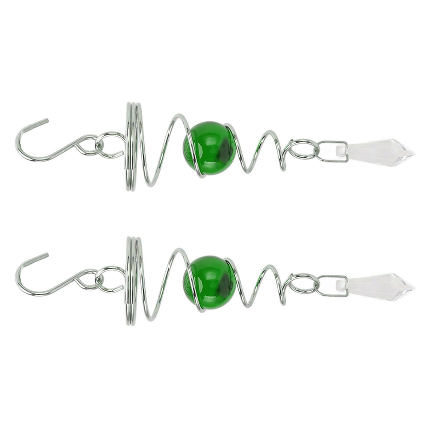 2Pcs Gazing Ball Spiral Tail Wind Spinner Stabilizer Stainless Steel Spiral Wind Chimes for Outside Green V1294-YM3111220255512-0421