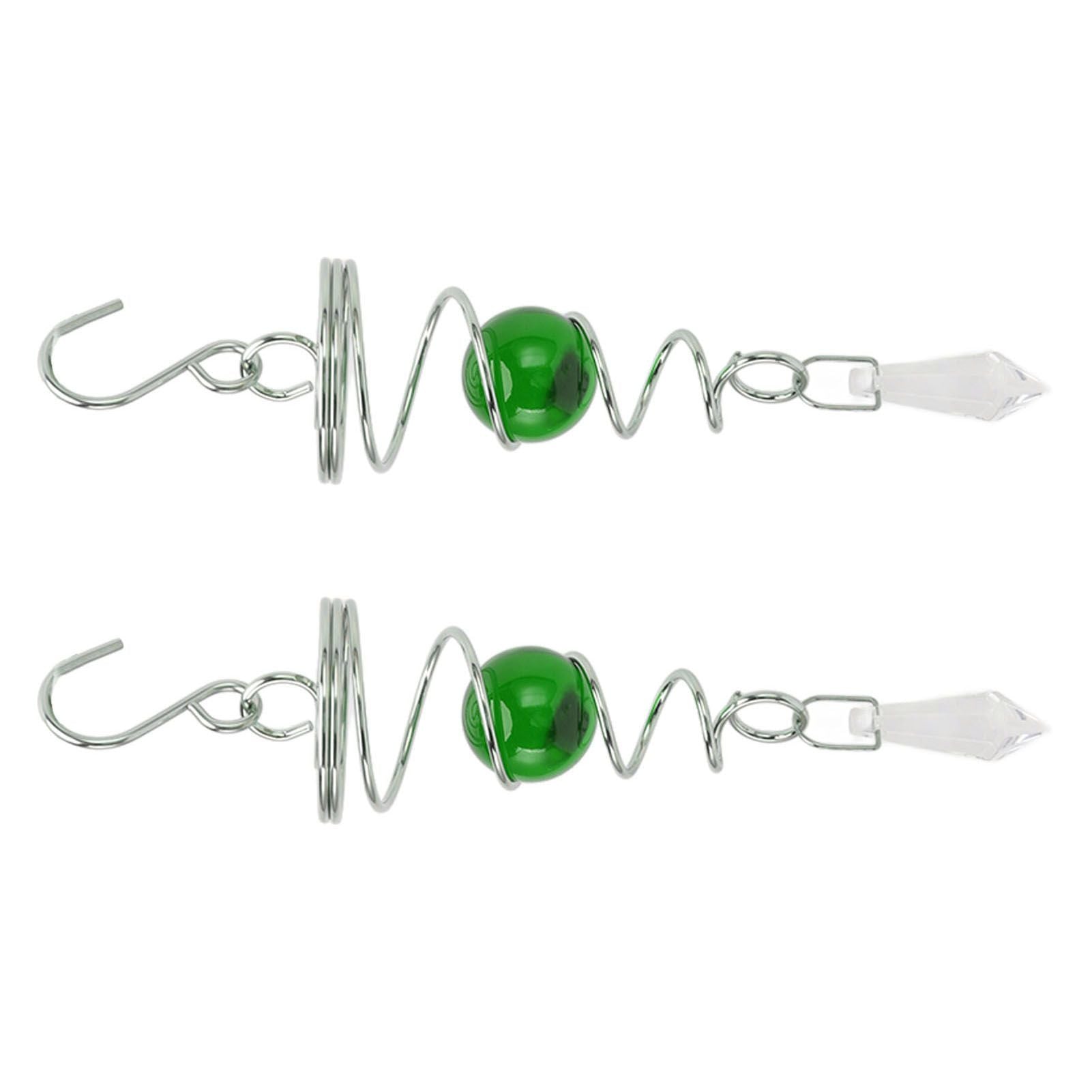 2Pcs Gazing Ball Spiral Tail Wind Spinner Stabilizer Stainless Steel Spiral Wind Chimes for Outside Green V1294-YM3111220255512-0421