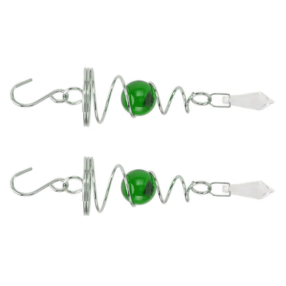 2Pcs Gazing Ball Spiral Tail Wind Spinner Stabilizer Stainless Steel Spiral Wind Chimes for Outside Green V1294-YM3111220255512-0421