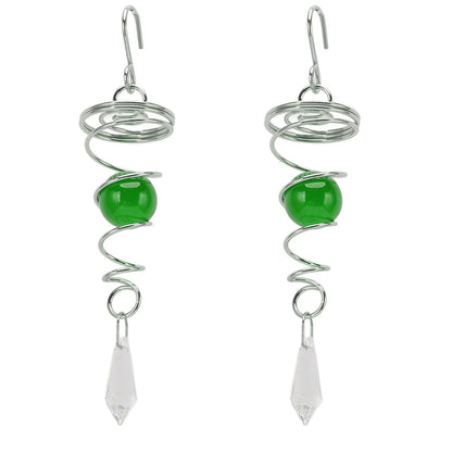2Pcs Gazing Ball Spiral Tail Wind Spinner Stabilizer Stainless Steel Spiral Wind Chimes for Outside Green V1294-YM3111220255512-0421