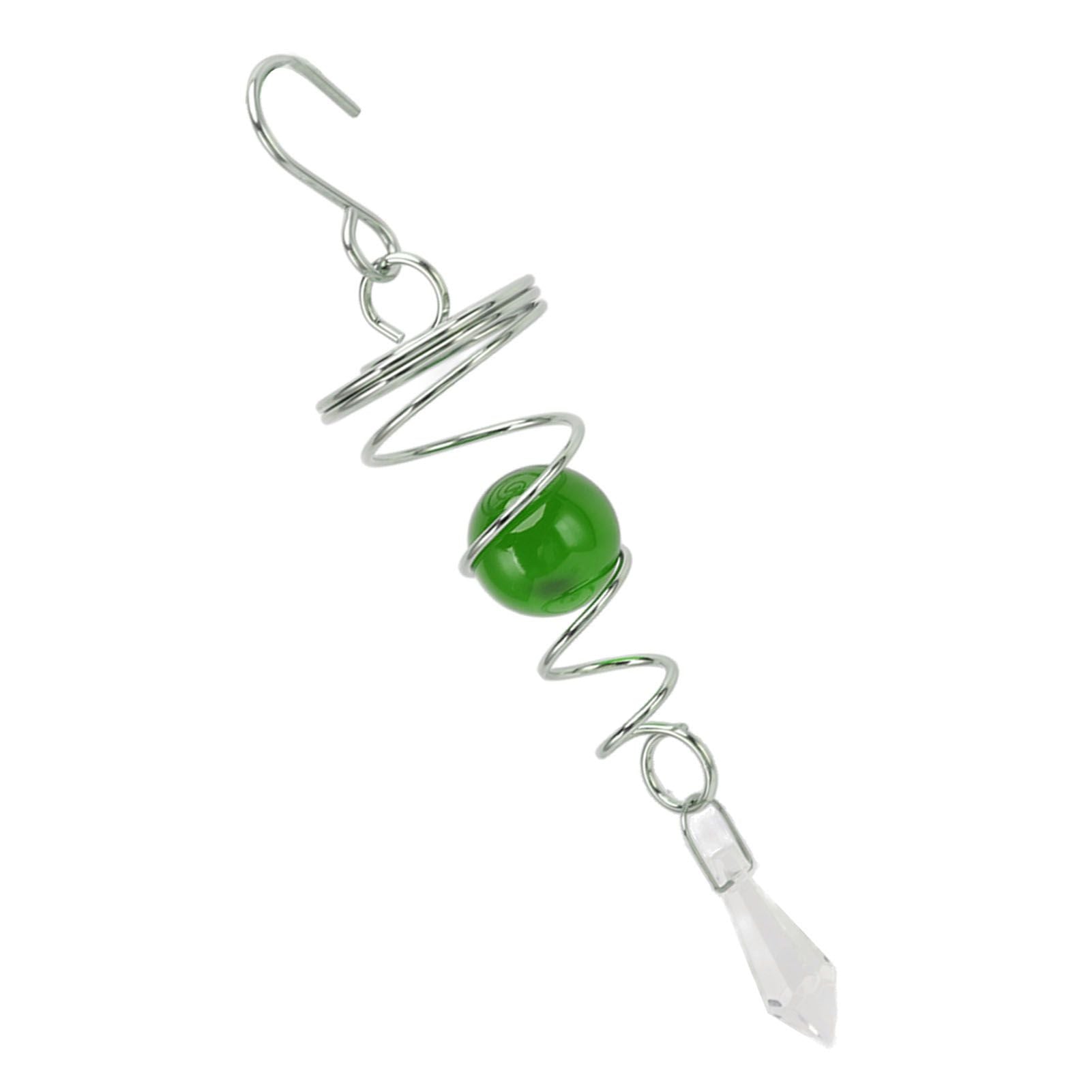 2Pcs Gazing Ball Spiral Tail Wind Spinner Stabilizer Stainless Steel Spiral Wind Chimes for Outside Green V1294-YM3111220255512-0421