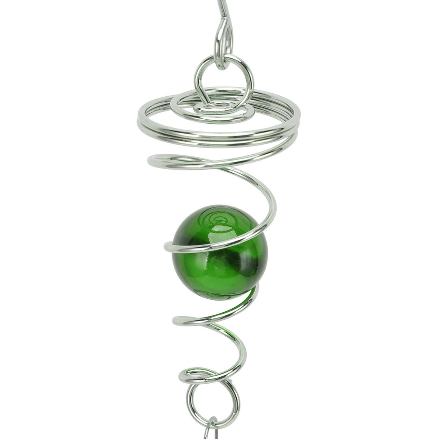 2Pcs Gazing Ball Spiral Tail Wind Spinner Stabilizer Stainless Steel Spiral Wind Chimes for Outside Green V1294-YM3111220255512-0421