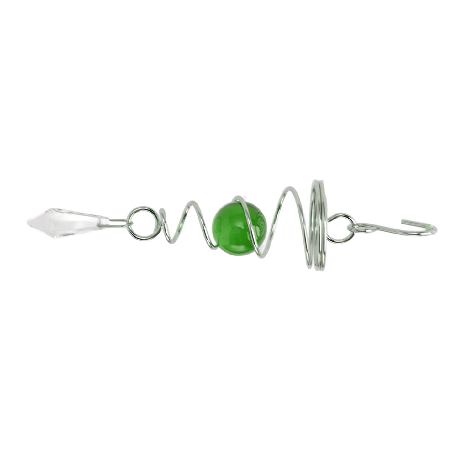 2Pcs Gazing Ball Spiral Tail Wind Spinner Stabilizer Stainless Steel Spiral Wind Chimes for Outside Green V1294-YM3111220255512-0421