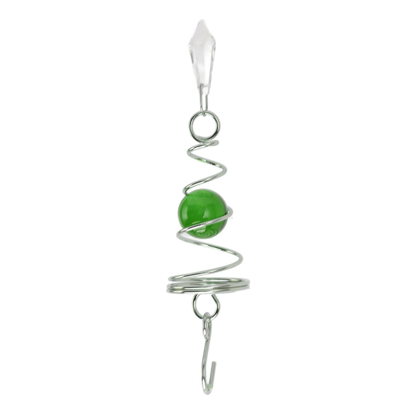 2Pcs Gazing Ball Spiral Tail Wind Spinner Stabilizer Stainless Steel Spiral Wind Chimes for Outside Green V1294-YM3111220255512-0421