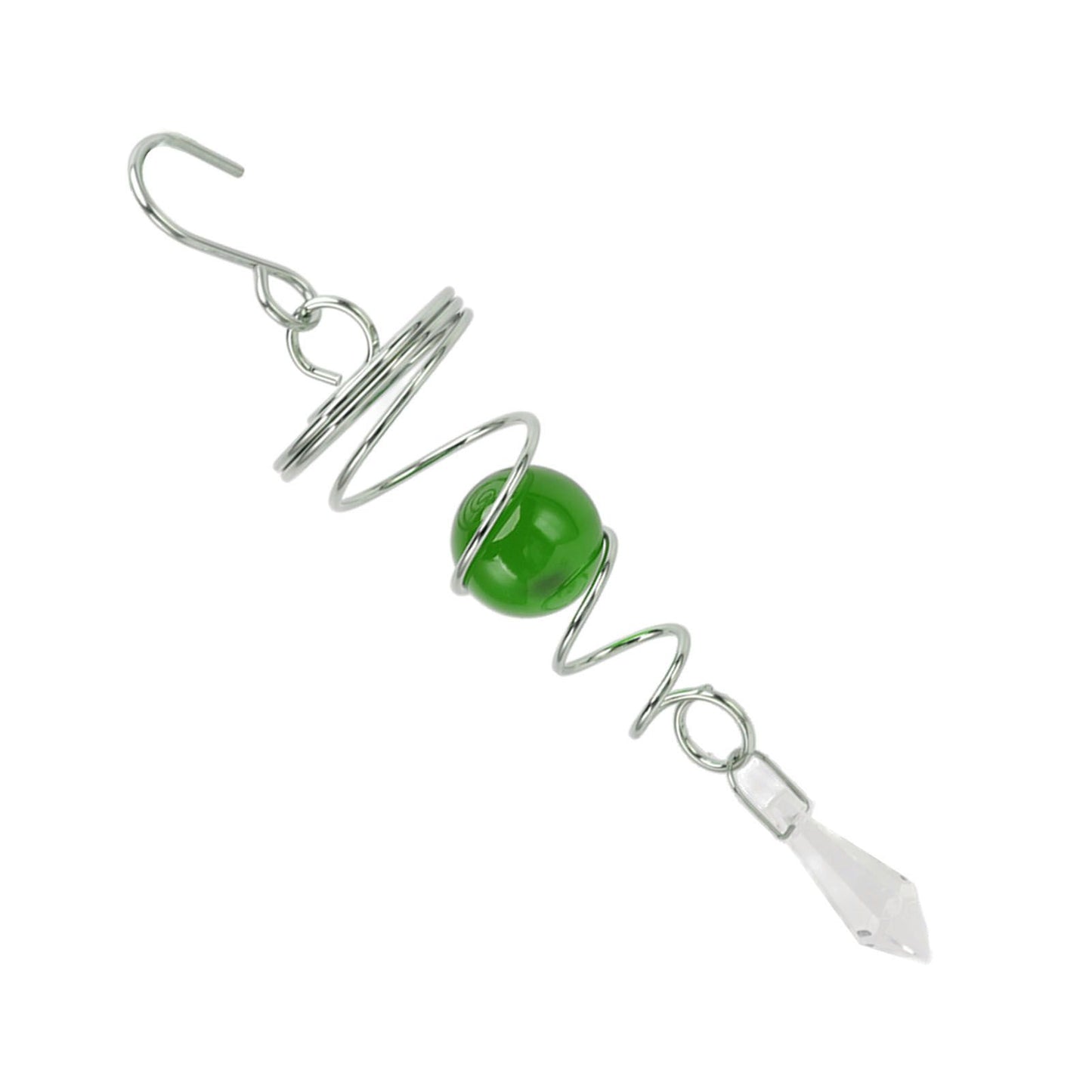 2Pcs Gazing Ball Spiral Tail Wind Spinner Stabilizer Stainless Steel Spiral Wind Chimes for Outside Green V1294-YM3111220255512-0421