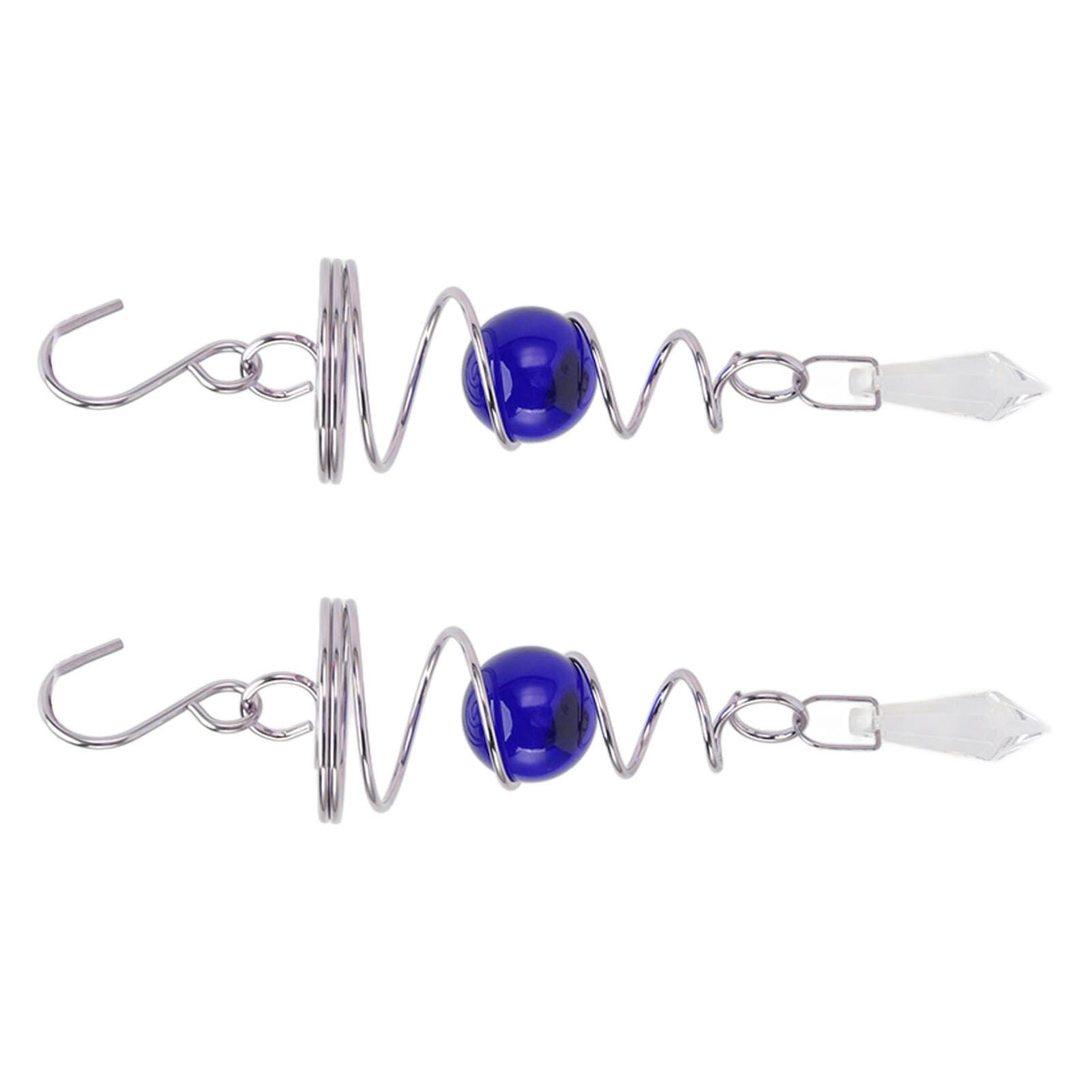 2Pcs Gazing Ball Spiral Tail Wind Spinner Stabilizer Stainless Steel Spiral Wind Chimes for Outside Blue V1294-YM3111220255513-0421