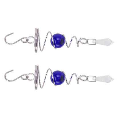 2Pcs Gazing Ball Spiral Tail Wind Spinner Stabilizer Stainless Steel Spiral Wind Chimes for Outside Blue V1294-YM3111220255513-0421