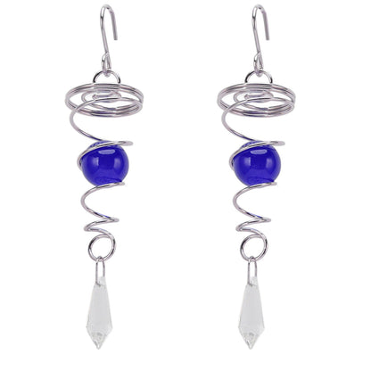 2Pcs Gazing Ball Spiral Tail Wind Spinner Stabilizer Stainless Steel Spiral Wind Chimes for Outside Blue V1294-YM3111220255513-0421