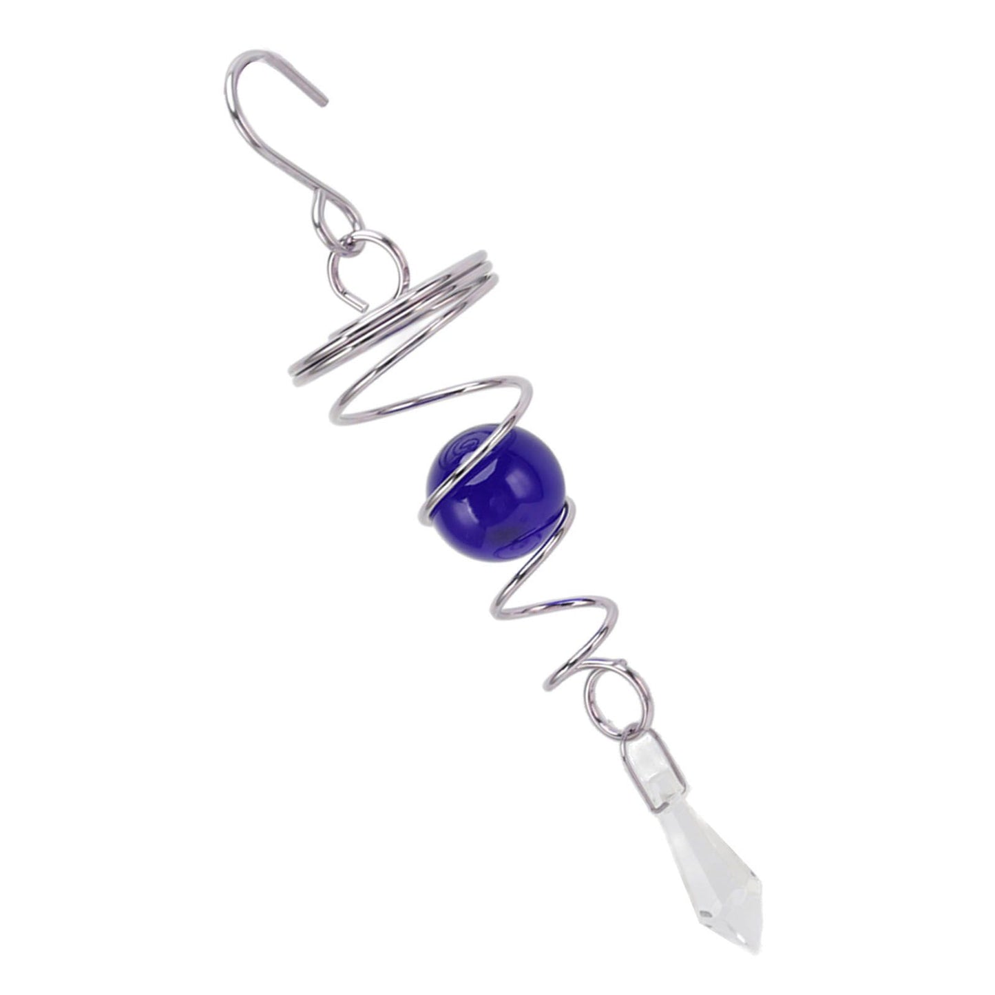 2Pcs Gazing Ball Spiral Tail Wind Spinner Stabilizer Stainless Steel Spiral Wind Chimes for Outside Blue V1294-YM3111220255513-0421
