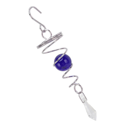 2Pcs Gazing Ball Spiral Tail Wind Spinner Stabilizer Stainless Steel Spiral Wind Chimes for Outside Blue V1294-YM3111220255513-0421