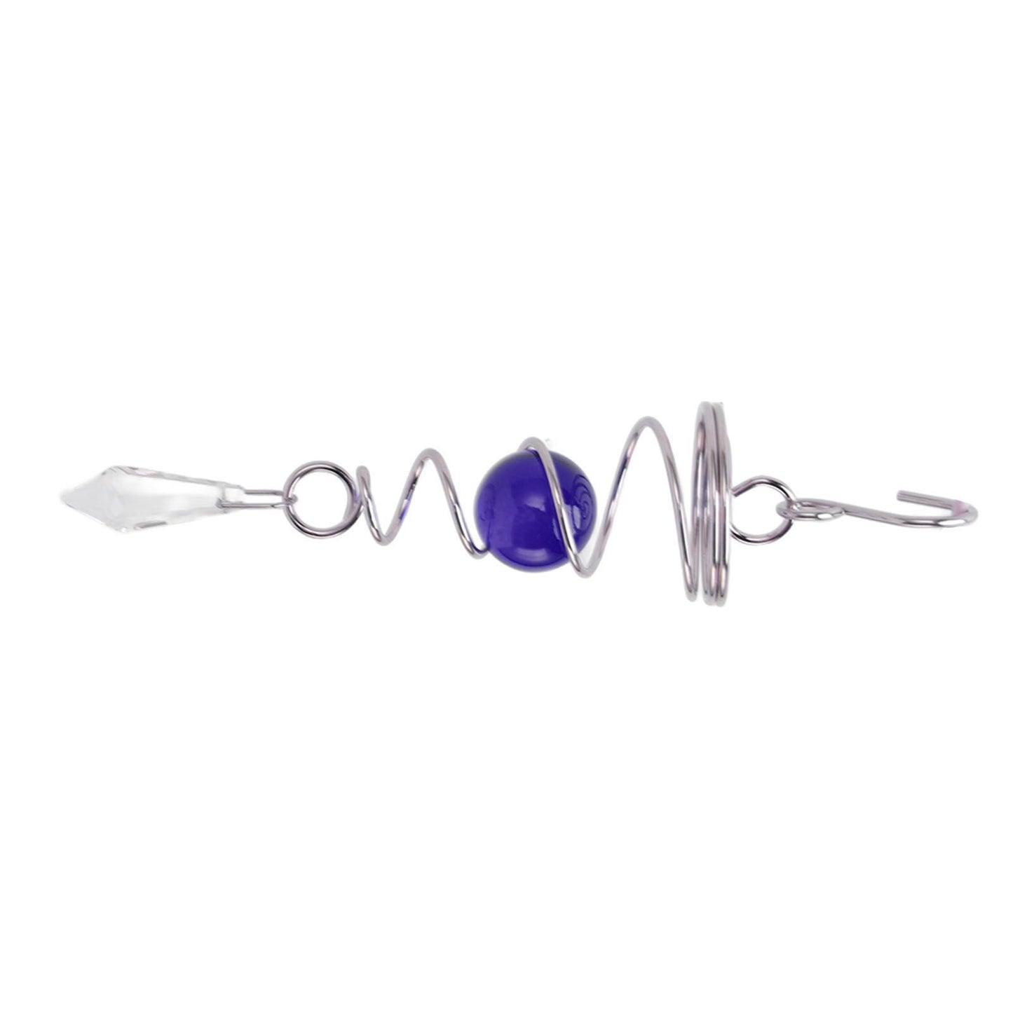 2Pcs Gazing Ball Spiral Tail Wind Spinner Stabilizer Stainless Steel Spiral Wind Chimes for Outside Blue V1294-YM3111220255513-0421