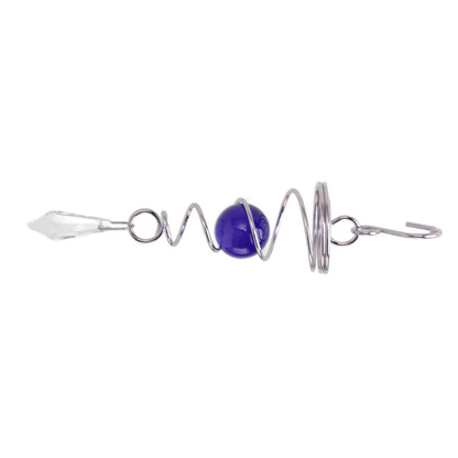 2Pcs Gazing Ball Spiral Tail Wind Spinner Stabilizer Stainless Steel Spiral Wind Chimes for Outside Blue V1294-YM3111220255513-0421