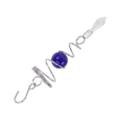 2Pcs Gazing Ball Spiral Tail Wind Spinner Stabilizer Stainless Steel Spiral Wind Chimes for Outside Blue V1294-YM3111220255513-0421