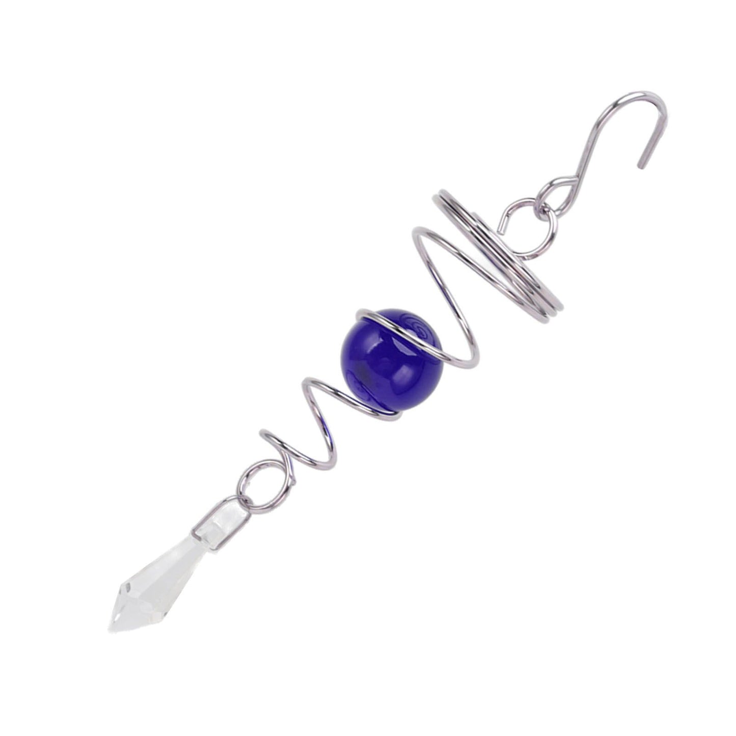 2Pcs Gazing Ball Spiral Tail Wind Spinner Stabilizer Stainless Steel Spiral Wind Chimes for Outside Blue V1294-YM3111220255513-0421