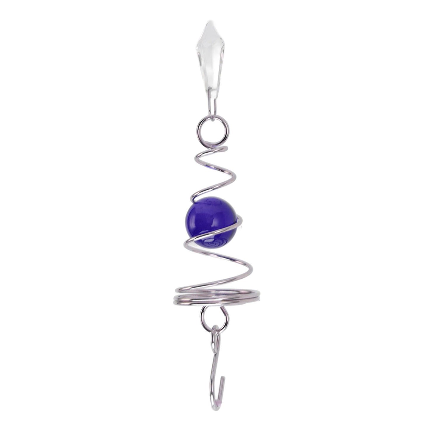 2Pcs Gazing Ball Spiral Tail Wind Spinner Stabilizer Stainless Steel Spiral Wind Chimes for Outside Blue V1294-YM3111220255513-0421