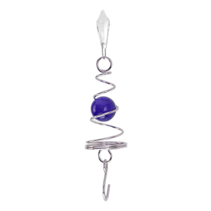 2Pcs Gazing Ball Spiral Tail Wind Spinner Stabilizer Stainless Steel Spiral Wind Chimes for Outside Blue V1294-YM3111220255513-0421