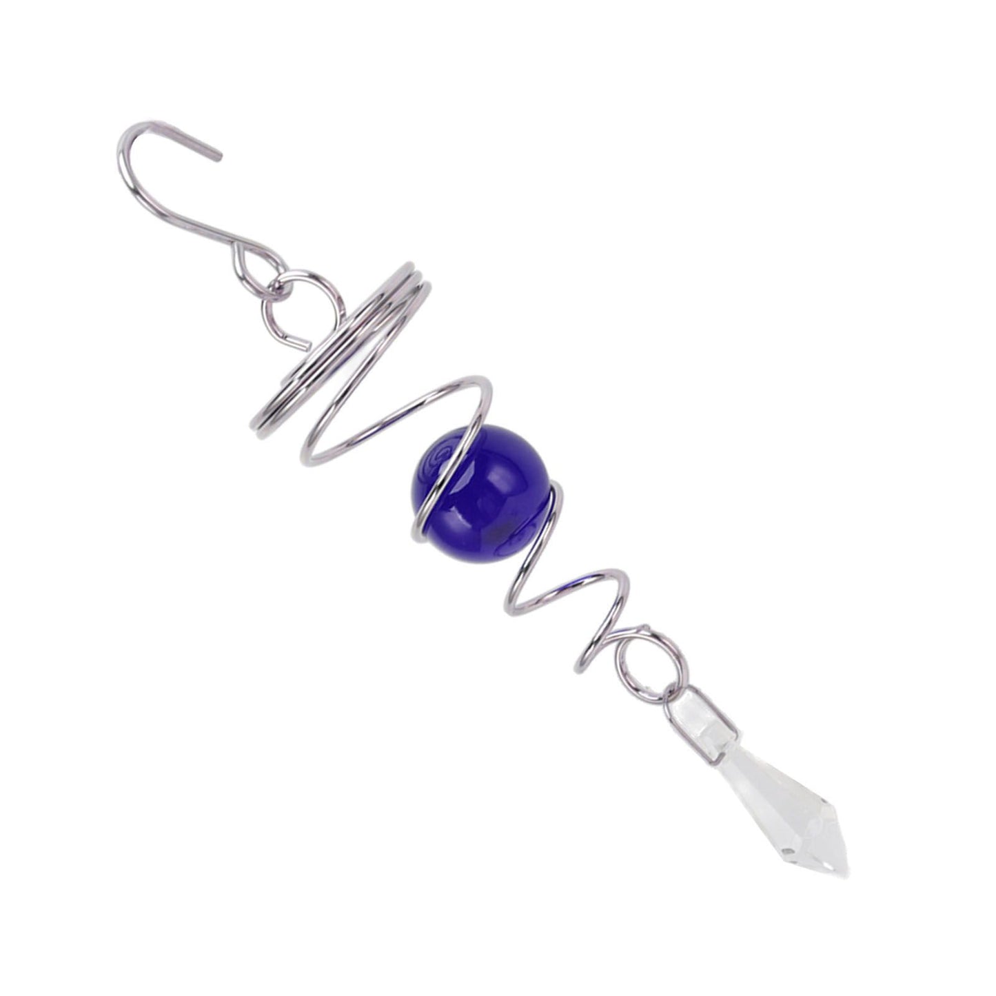 2Pcs Gazing Ball Spiral Tail Wind Spinner Stabilizer Stainless Steel Spiral Wind Chimes for Outside Blue V1294-YM3111220255513-0421