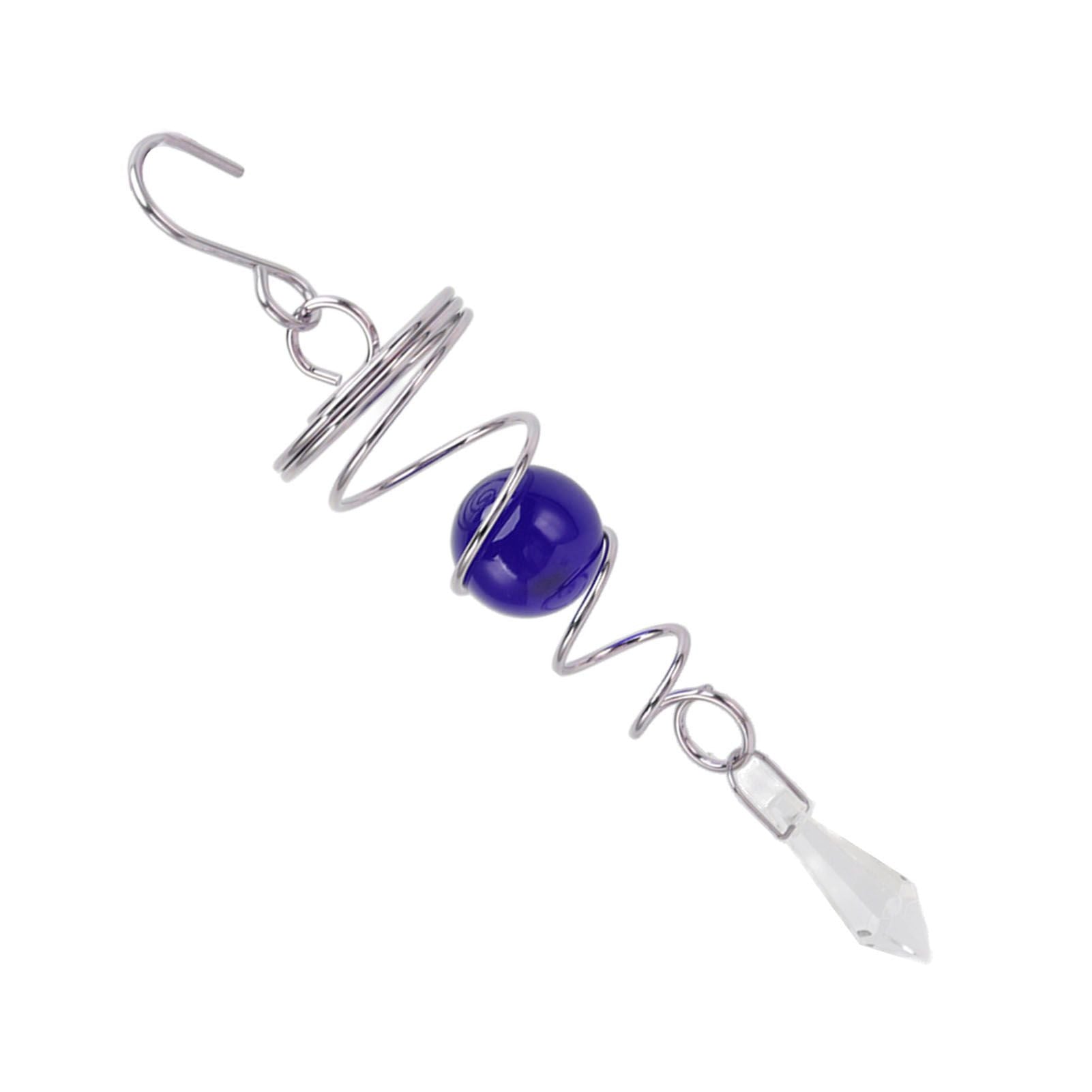 2Pcs Gazing Ball Spiral Tail Wind Spinner Stabilizer Stainless Steel Spiral Wind Chimes for Outside Blue V1294-YM3111220255513-0421