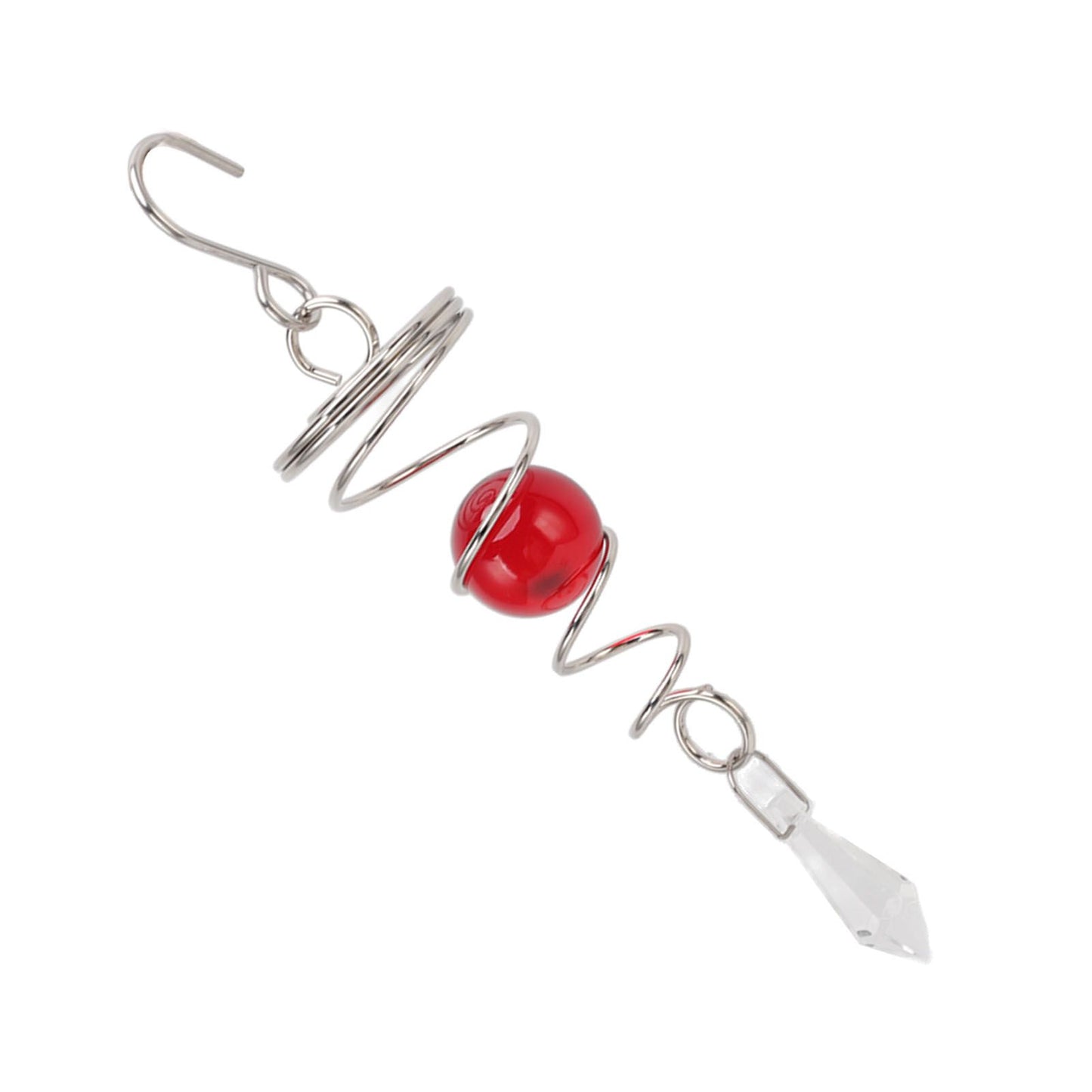 2Pcs Gazing Ball Spiral Tail Wind Spinner Stabilizer Stainless Steel Spiral Wind Chimes for Outside Red V1294-YM3111220255514-0421