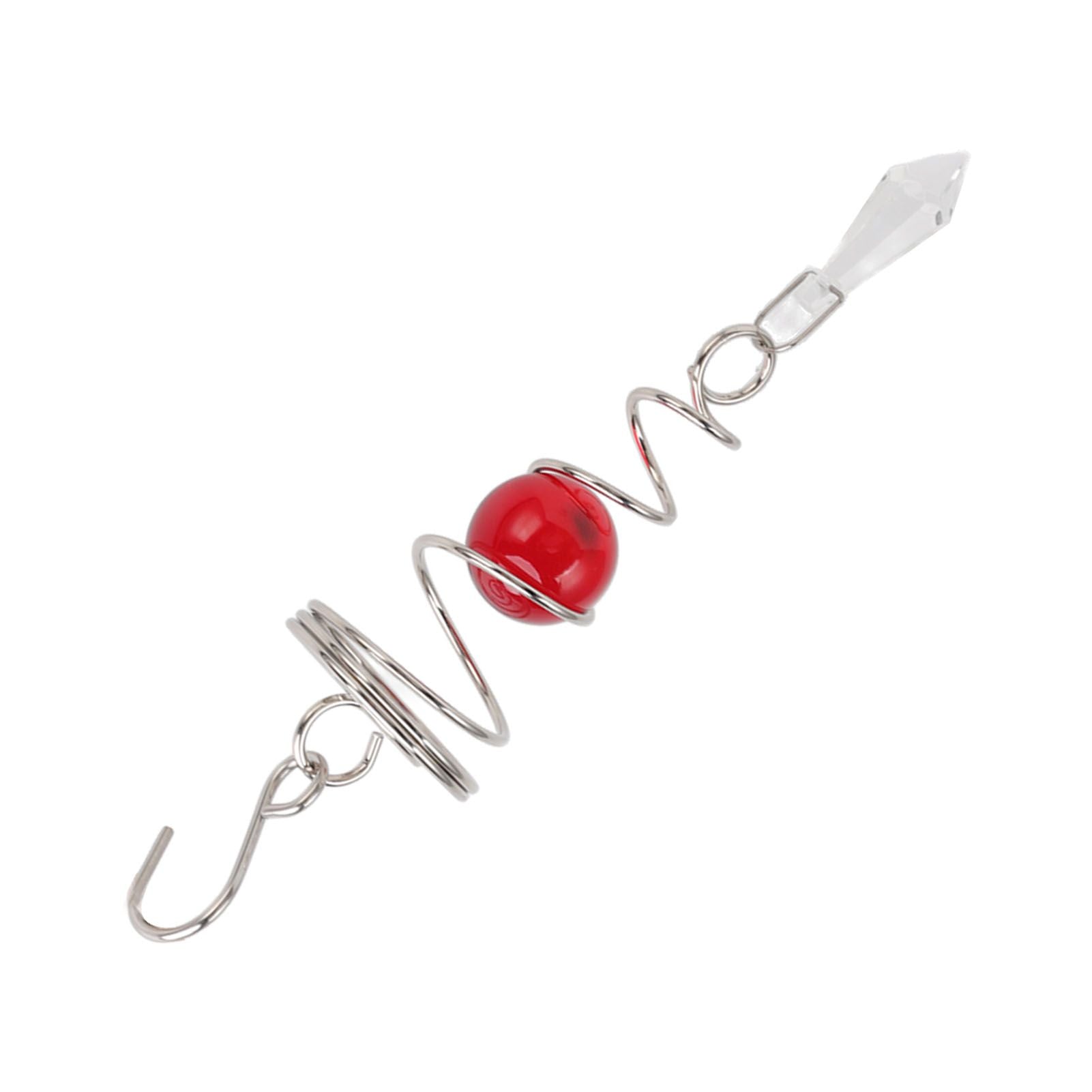 2Pcs Gazing Ball Spiral Tail Wind Spinner Stabilizer Stainless Steel Spiral Wind Chimes for Outside Red V1294-YM3111220255514-0421