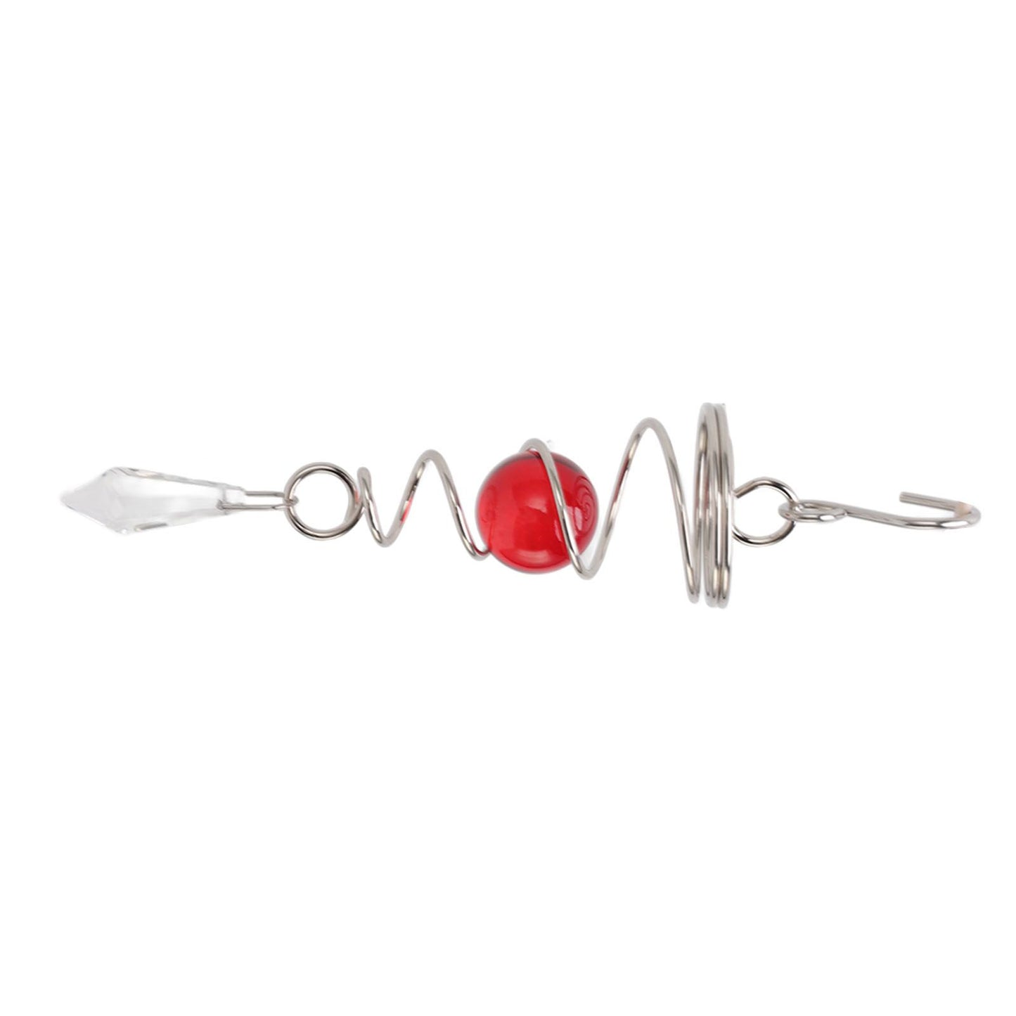 2Pcs Gazing Ball Spiral Tail Wind Spinner Stabilizer Stainless Steel Spiral Wind Chimes for Outside Red V1294-YM3111220255514-0421