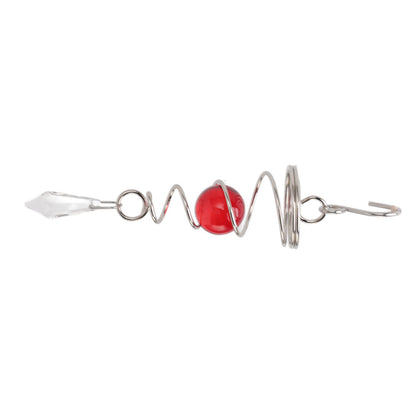 2Pcs Gazing Ball Spiral Tail Wind Spinner Stabilizer Stainless Steel Spiral Wind Chimes for Outside Red V1294-YM3111220255514-0421