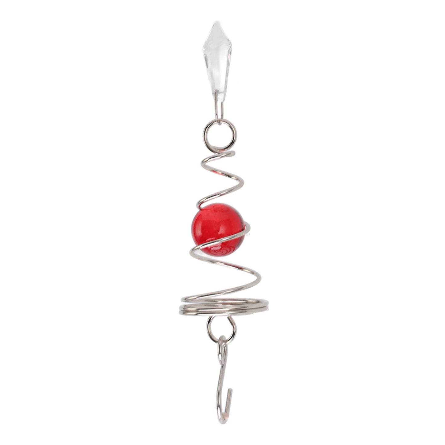 2Pcs Gazing Ball Spiral Tail Wind Spinner Stabilizer Stainless Steel Spiral Wind Chimes for Outside Red V1294-YM3111220255514-0421