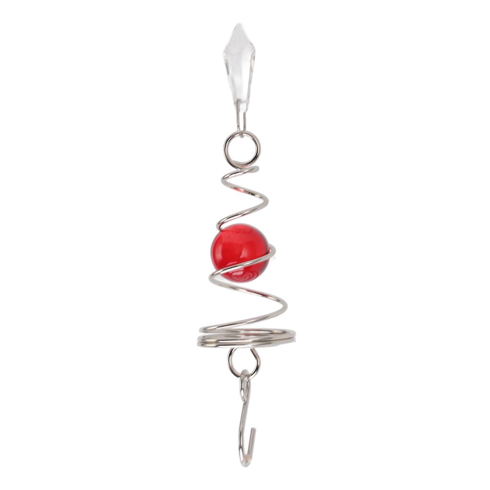 2Pcs Gazing Ball Spiral Tail Wind Spinner Stabilizer Stainless Steel Spiral Wind Chimes for Outside Red V1294-YM3111220255514-0421
