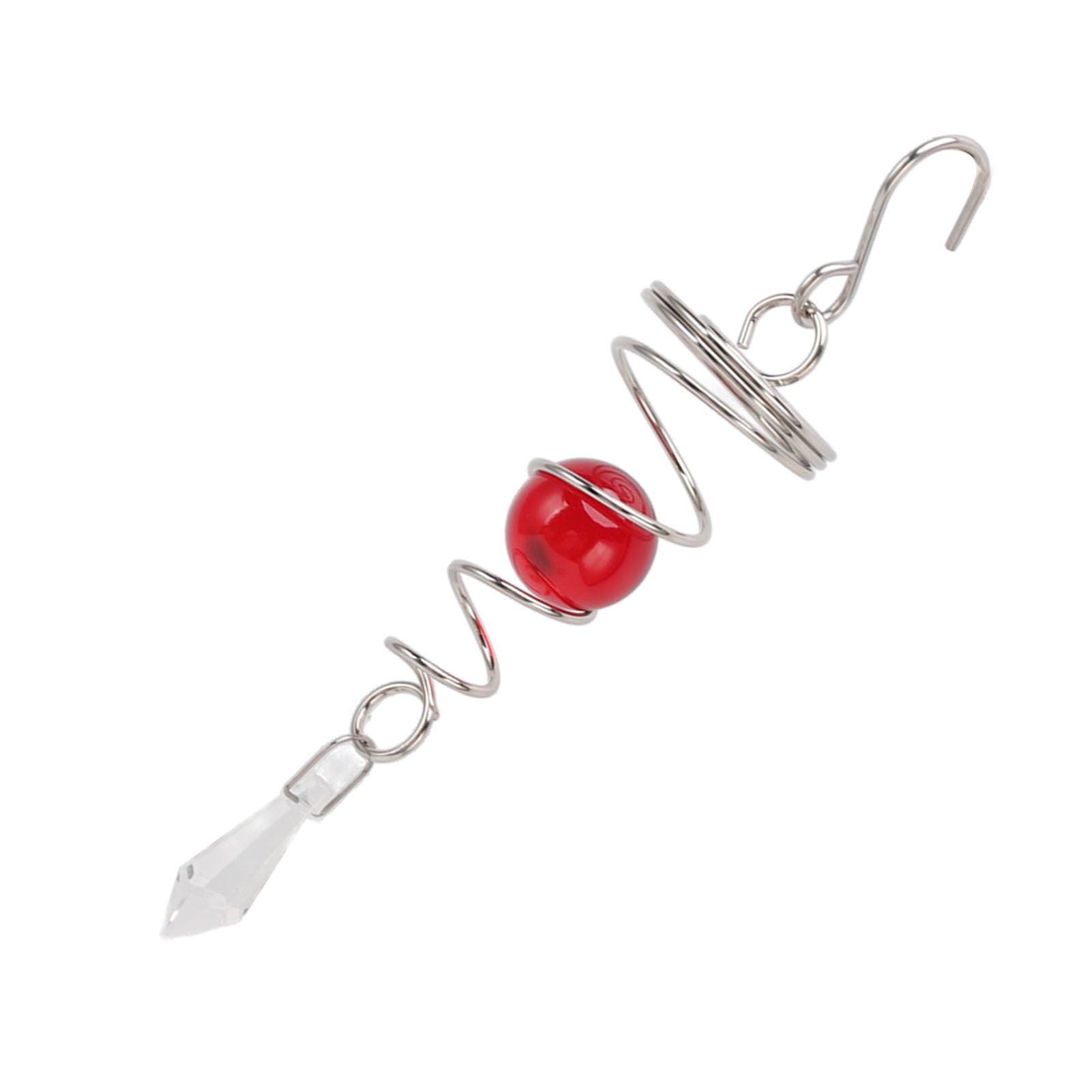 2Pcs Gazing Ball Spiral Tail Wind Spinner Stabilizer Stainless Steel Spiral Wind Chimes for Outside Red V1294-YM3111220255514-0421
