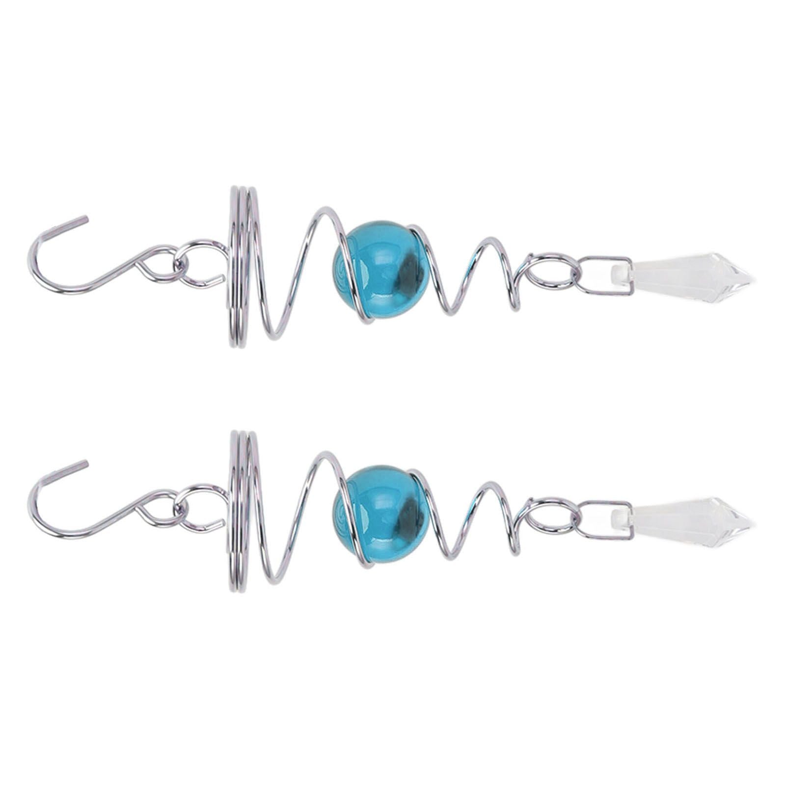 2Pcs Gazing Ball Spiral Tail Wind Spinner Stabilizer Stainless Steel Spiral Wind Chimes for Outside Lake Blue V1294-YM3111220255515-0421