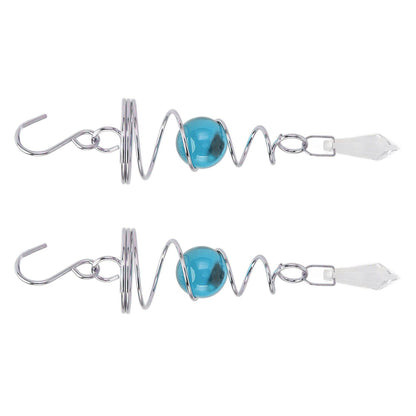 2Pcs Gazing Ball Spiral Tail Wind Spinner Stabilizer Stainless Steel Spiral Wind Chimes for Outside Lake Blue V1294-YM3111220255515-0421