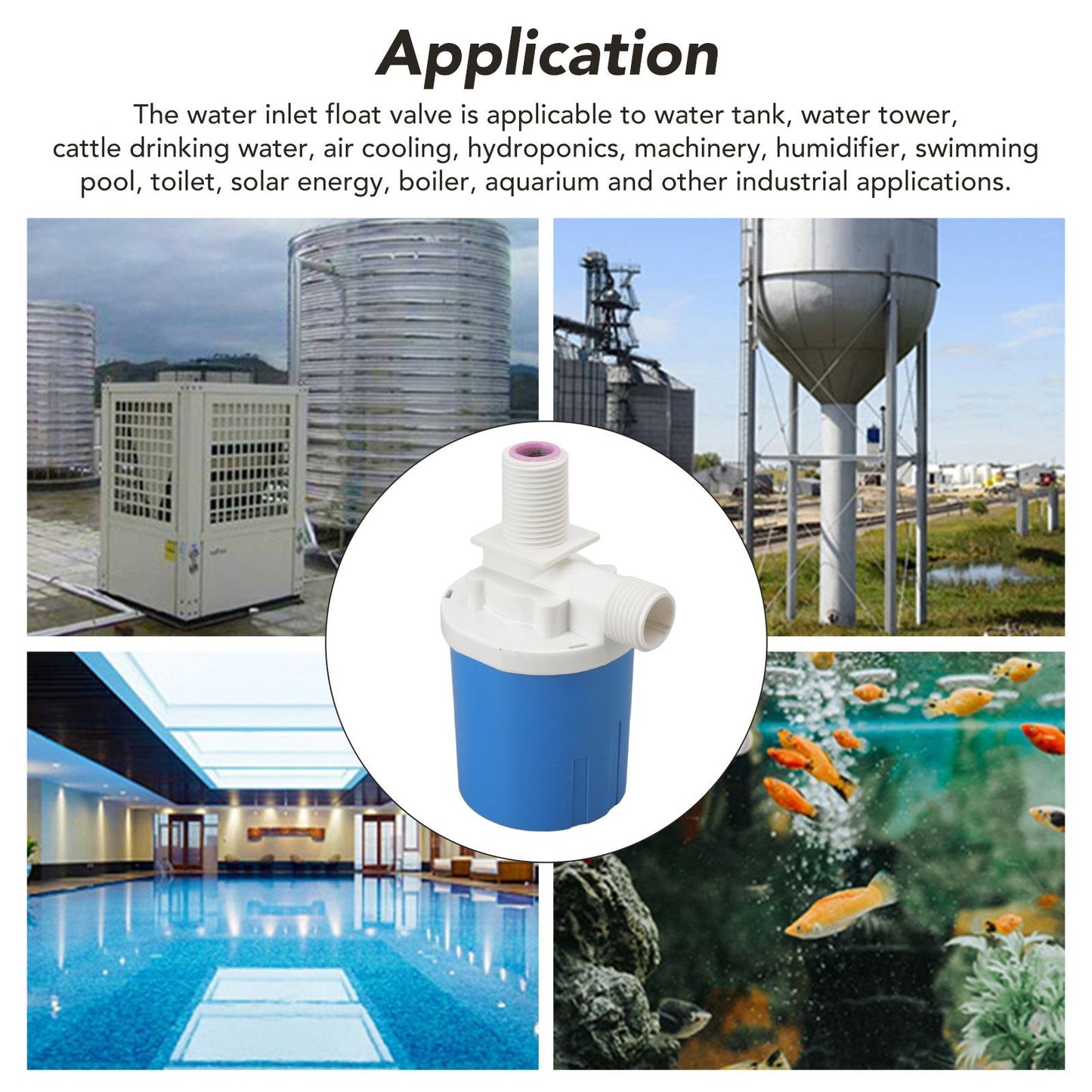 Automatic Float Valve Plastic Compact Leakage Proof Inner Water Level Control Valve for Water Tank G1/2 Built V1294-YM3111220255912-0421