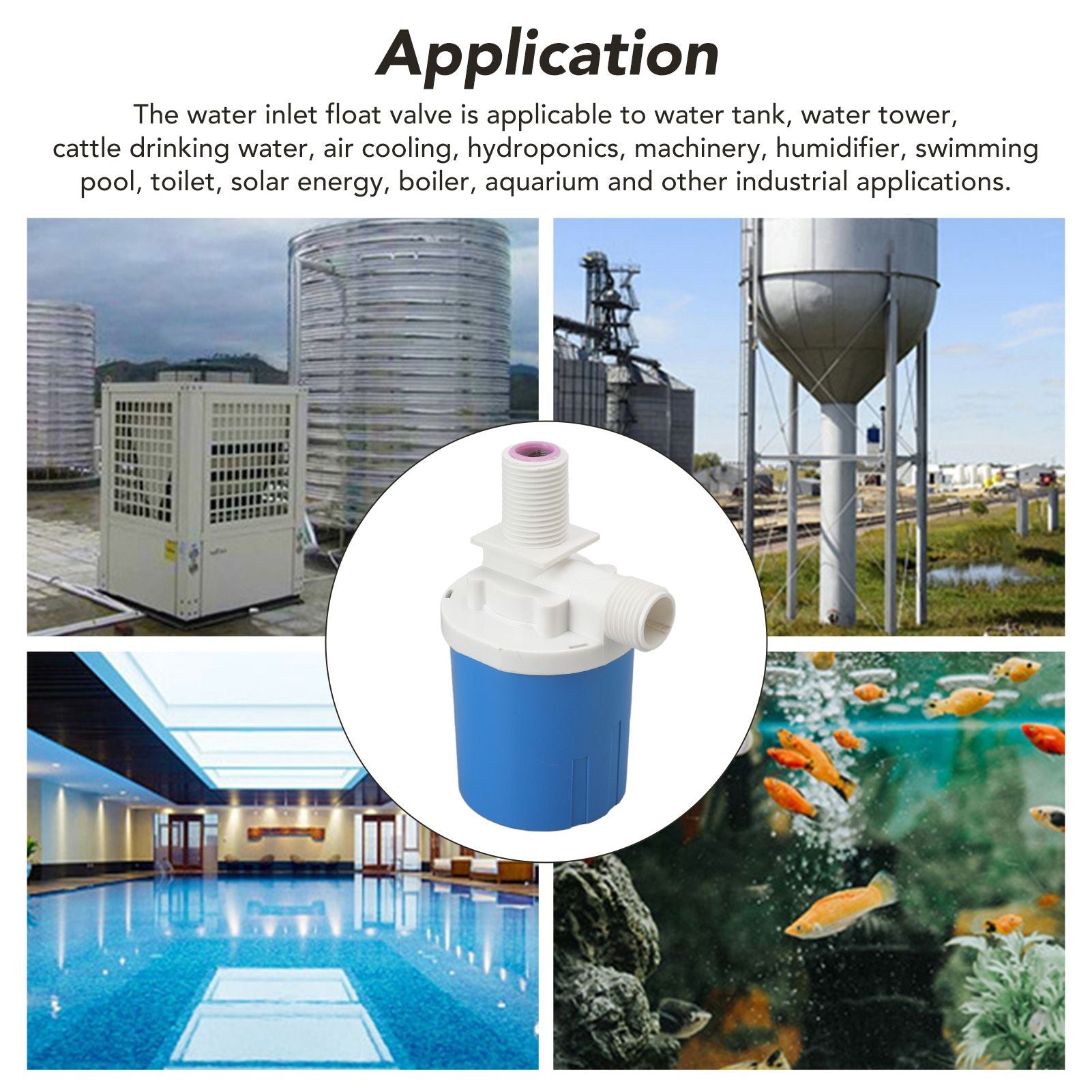 Automatic Float Valve Plastic Compact Leakage Proof Inner Water Level Control Valve for Water Tank G1/2 Built V1294-YM3111220255912-0421
