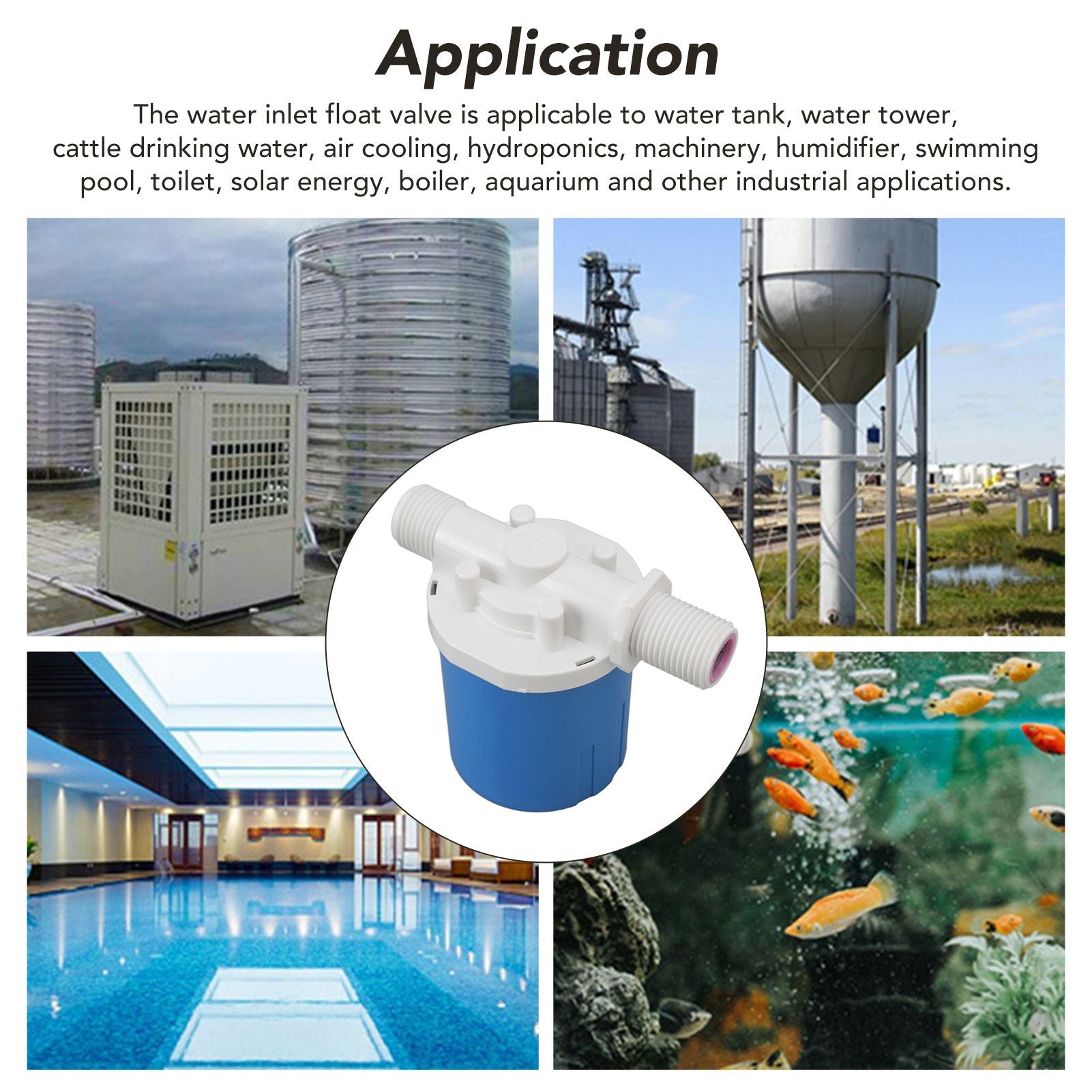Automatic Float Valve Plastic Compact Leakage Proof Inner Water Level Control Valve for Water Tank G3/4 Built V1294-YM3111220255913-0421