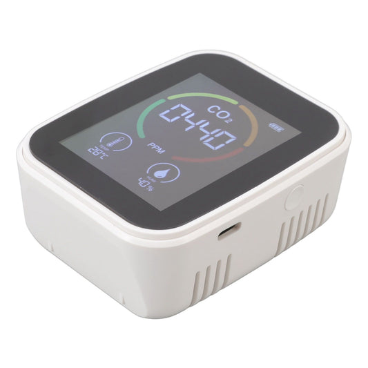 Indoor Air Quality Monitor Co2 Carbon Dioxide Detector TVOC Air Temperature Humidity Quality Detector White V1294-YM3111220256611-0421