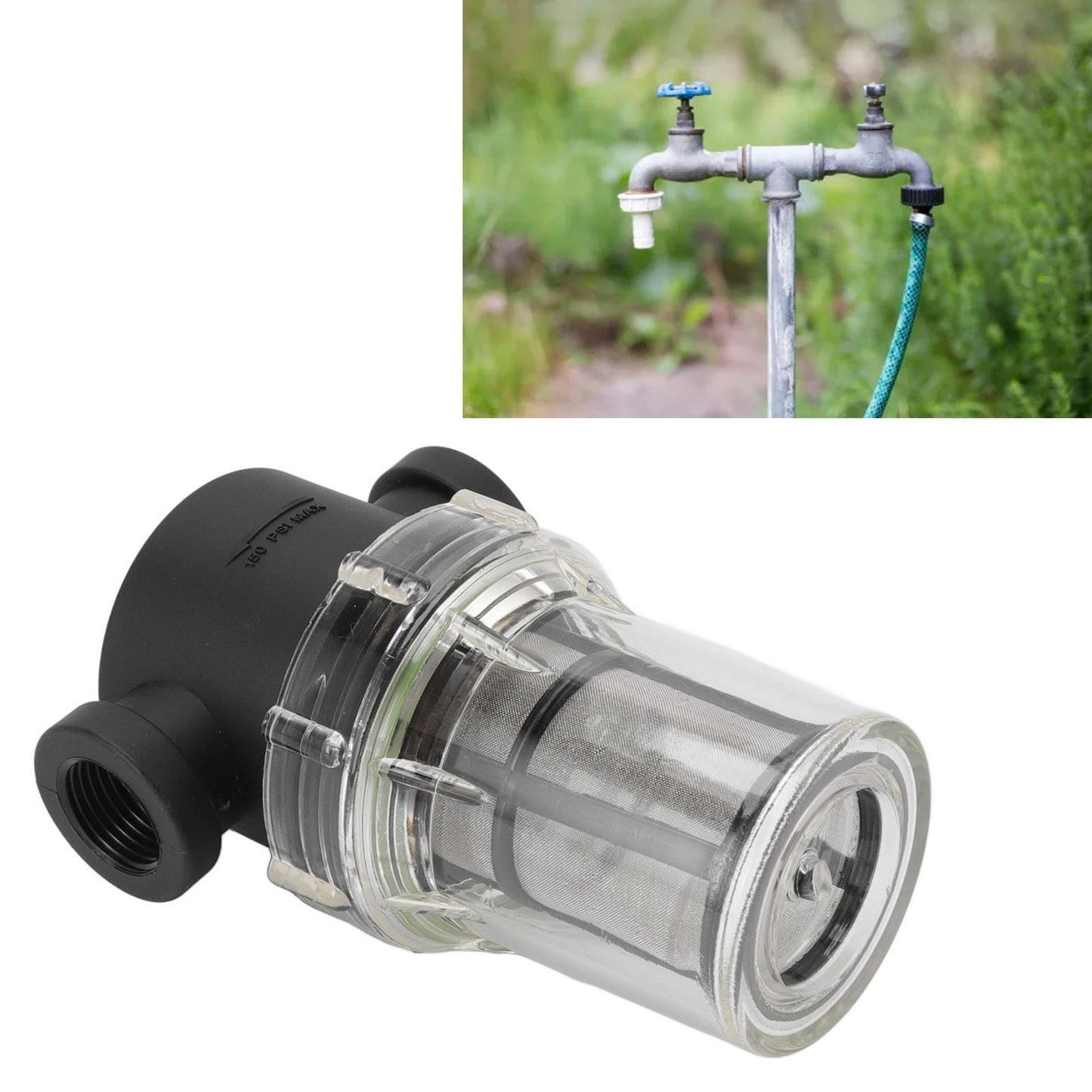 Hose Filter Plastic Sediment Impurity Garden Watering Prefilter For High Pressure Washer G1/2 100 Meshes V1294-YM3111220257911-0421