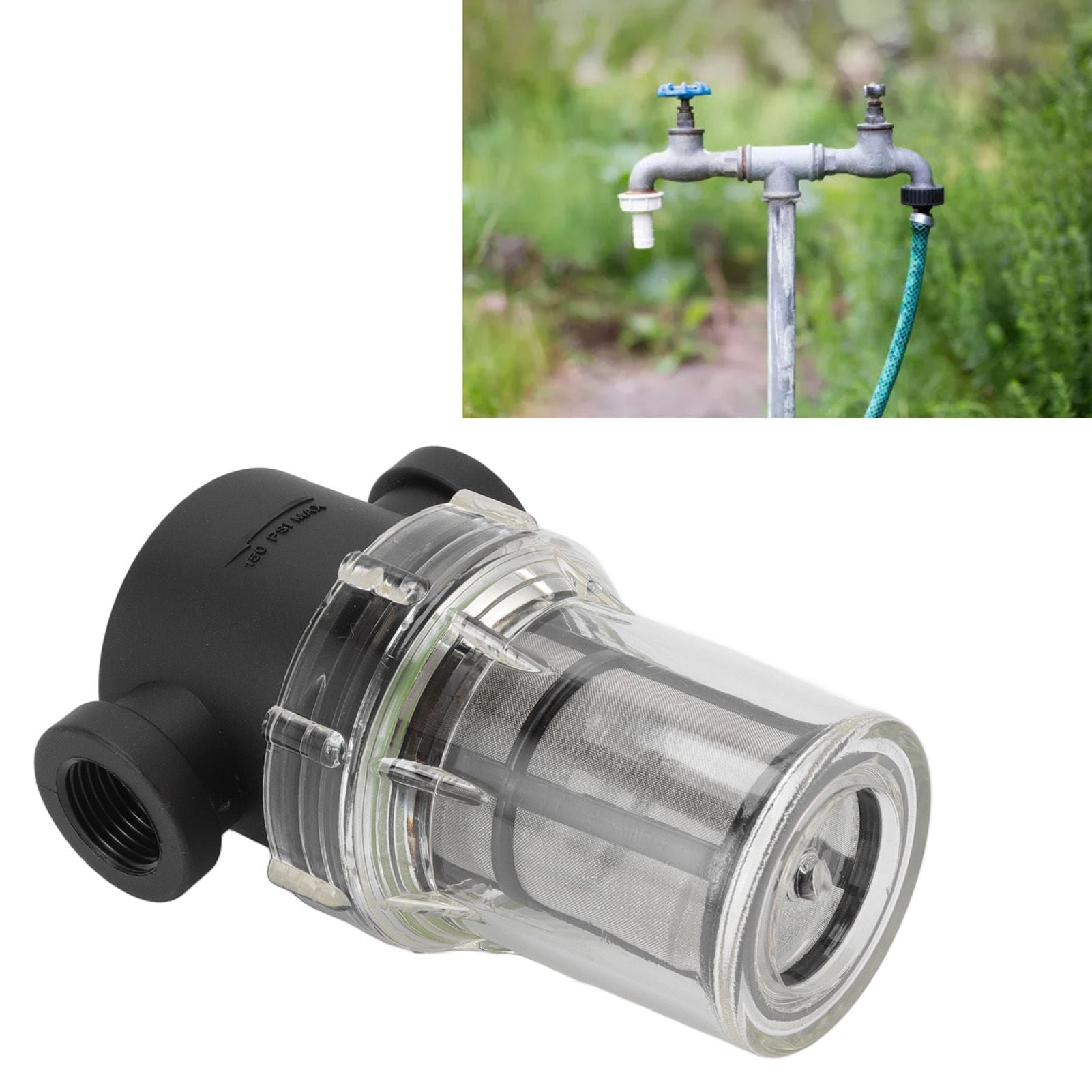Hose Filter Plastic Sediment Impurity Garden Watering Prefilter For High Pressure Washer G1/2 100 Meshes V1294-YM3111220257911-0421