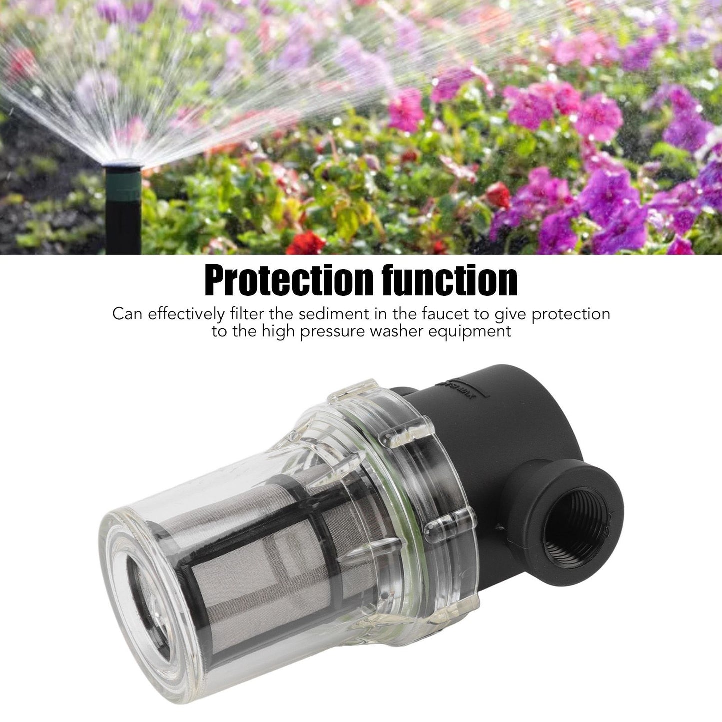 Hose Filter Plastic Sediment Impurity Garden Watering Prefilter For High Pressure Washer G1/2 100 Meshes V1294-YM3111220257911-0421