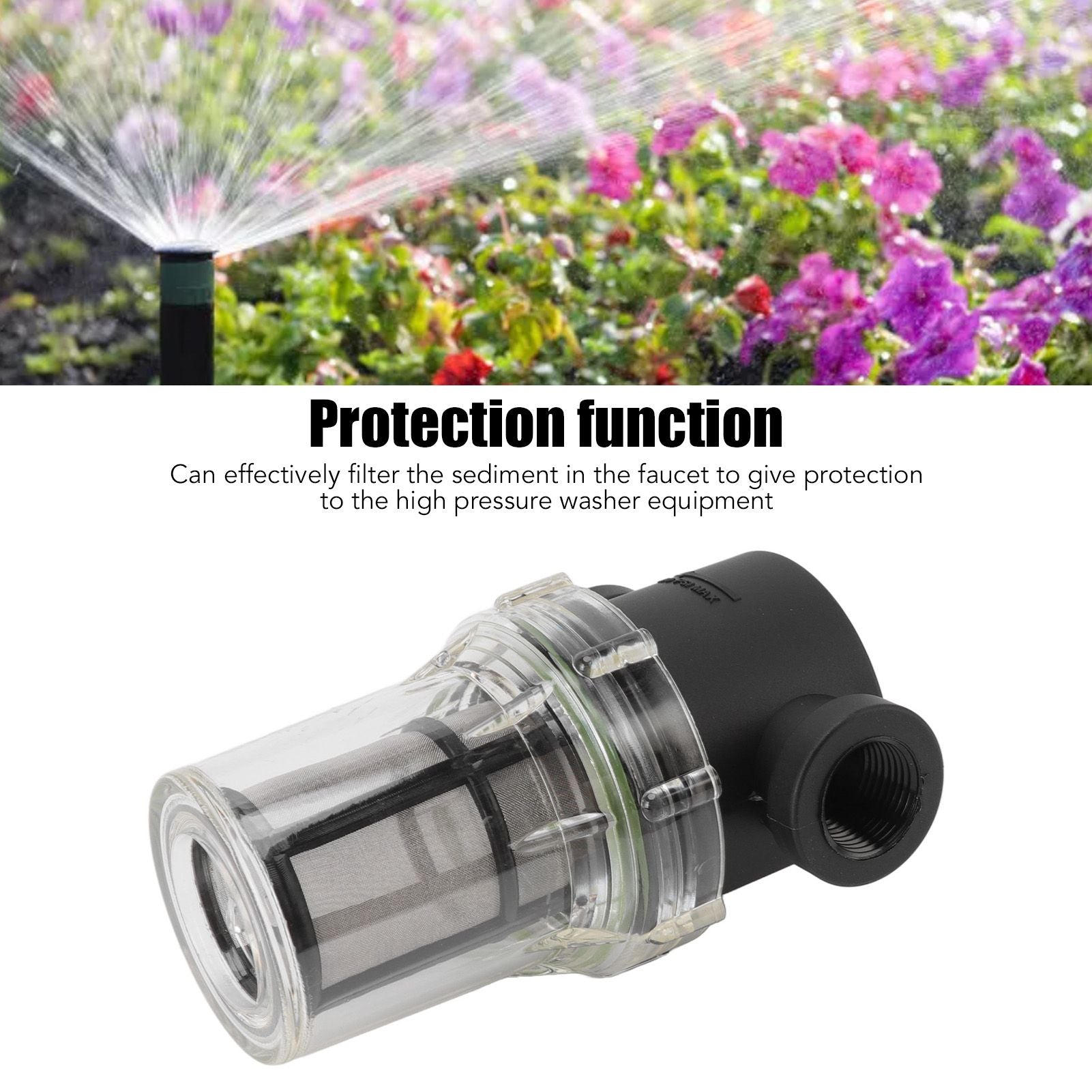 Hose Filter Plastic Sediment Impurity Garden Watering Prefilter For High Pressure Washer G1/2 100 Meshes V1294-YM3111220257911-0421