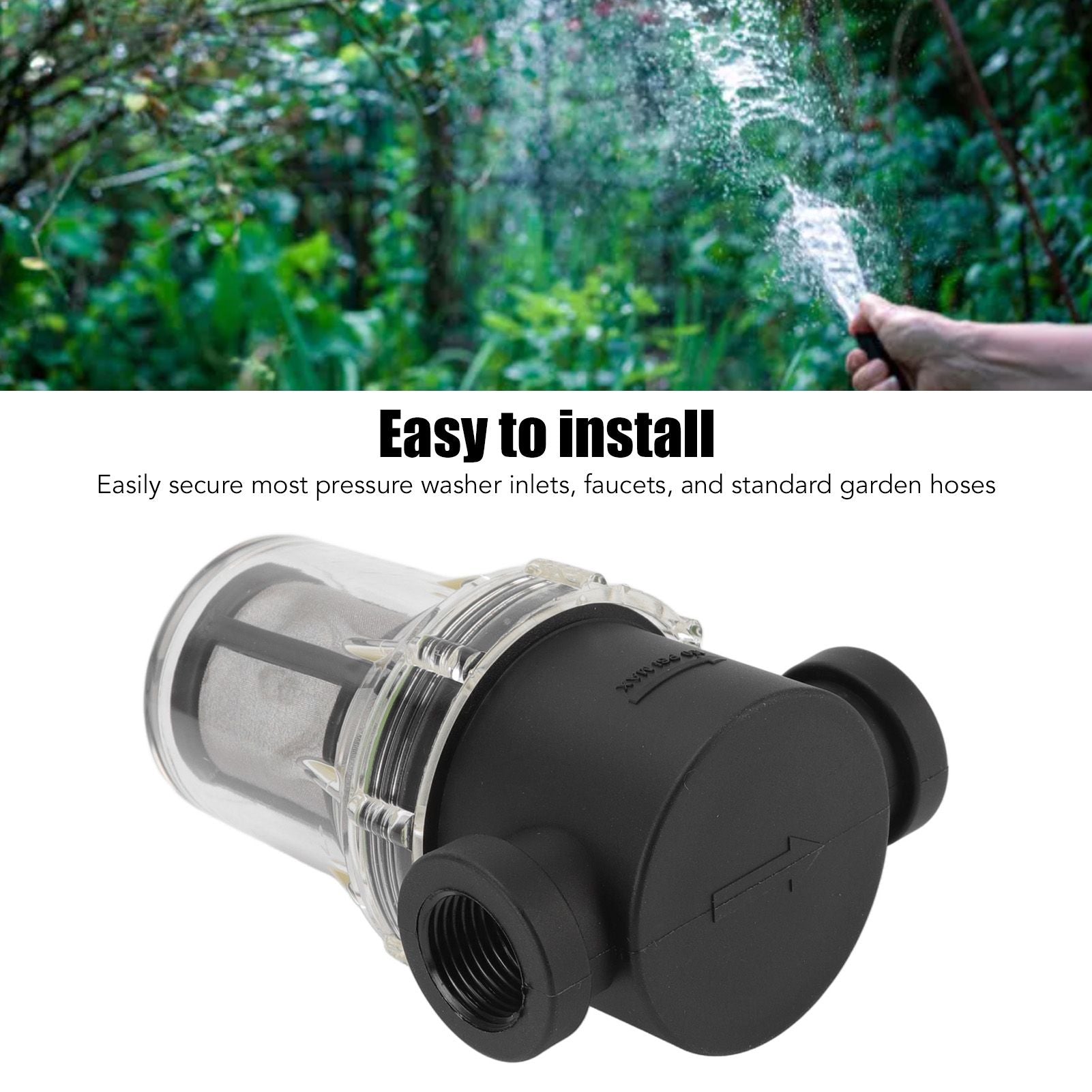 Hose Filter Plastic Sediment Impurity Garden Watering Prefilter For High Pressure Washer G1/2 100 Meshes V1294-YM3111220257911-0421