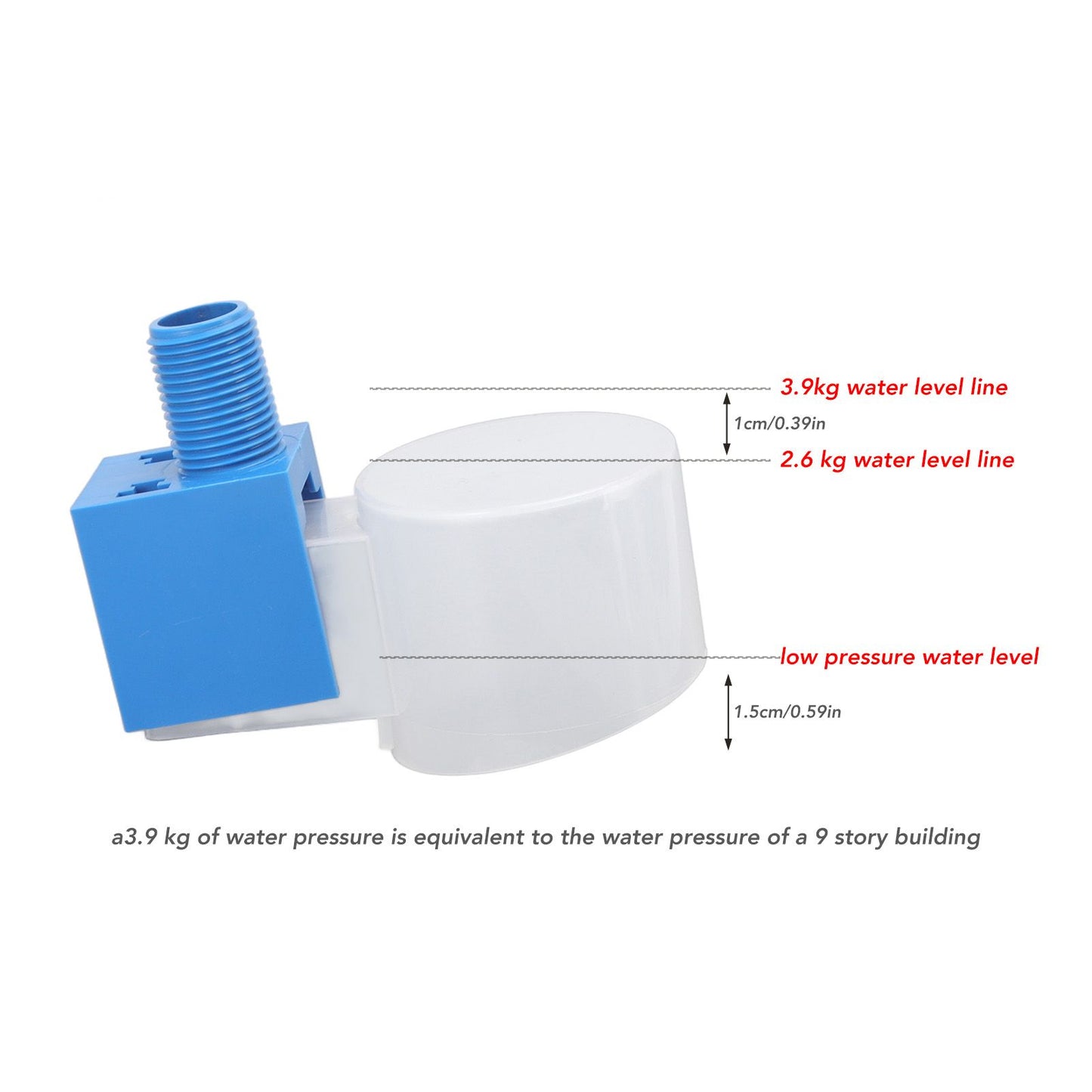 Water Level Control Valve ABS External Thread G1/2 Automatic Water Float Control for Water Tank Top Water V1294-YM3111220258011-0421