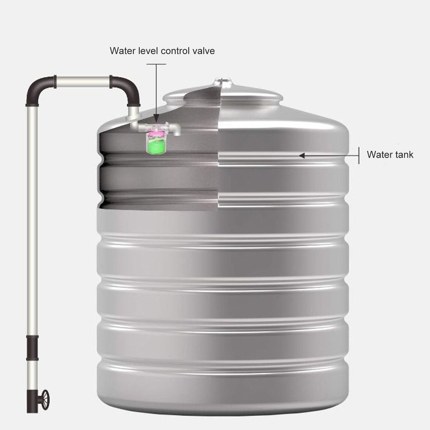 Water Lever Control Valve Transparent Full Automatic Plastic Tower Tank Floating Ball Valve G1/2 Top Water V1294-YM3111220258113-0421