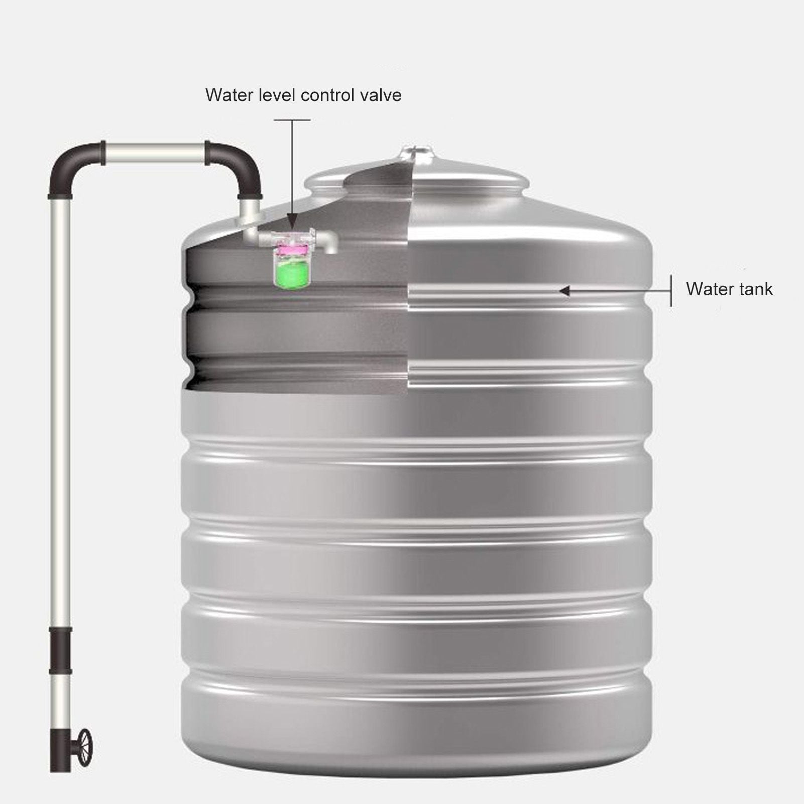 Water Lever Control Valve Transparent Full Automatic Plastic Tower Tank Floating Ball Valve G1/2 Top Water V1294-YM3111220258113-0421