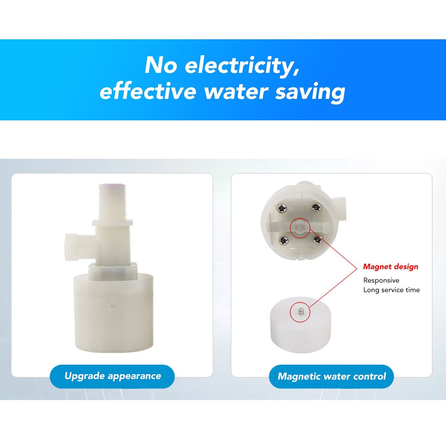 Water Level Control Valve Automatic Floating Ball Controller Plastic Water Tower Tank Switch Interior Male V1294-YM3111220258211-0421