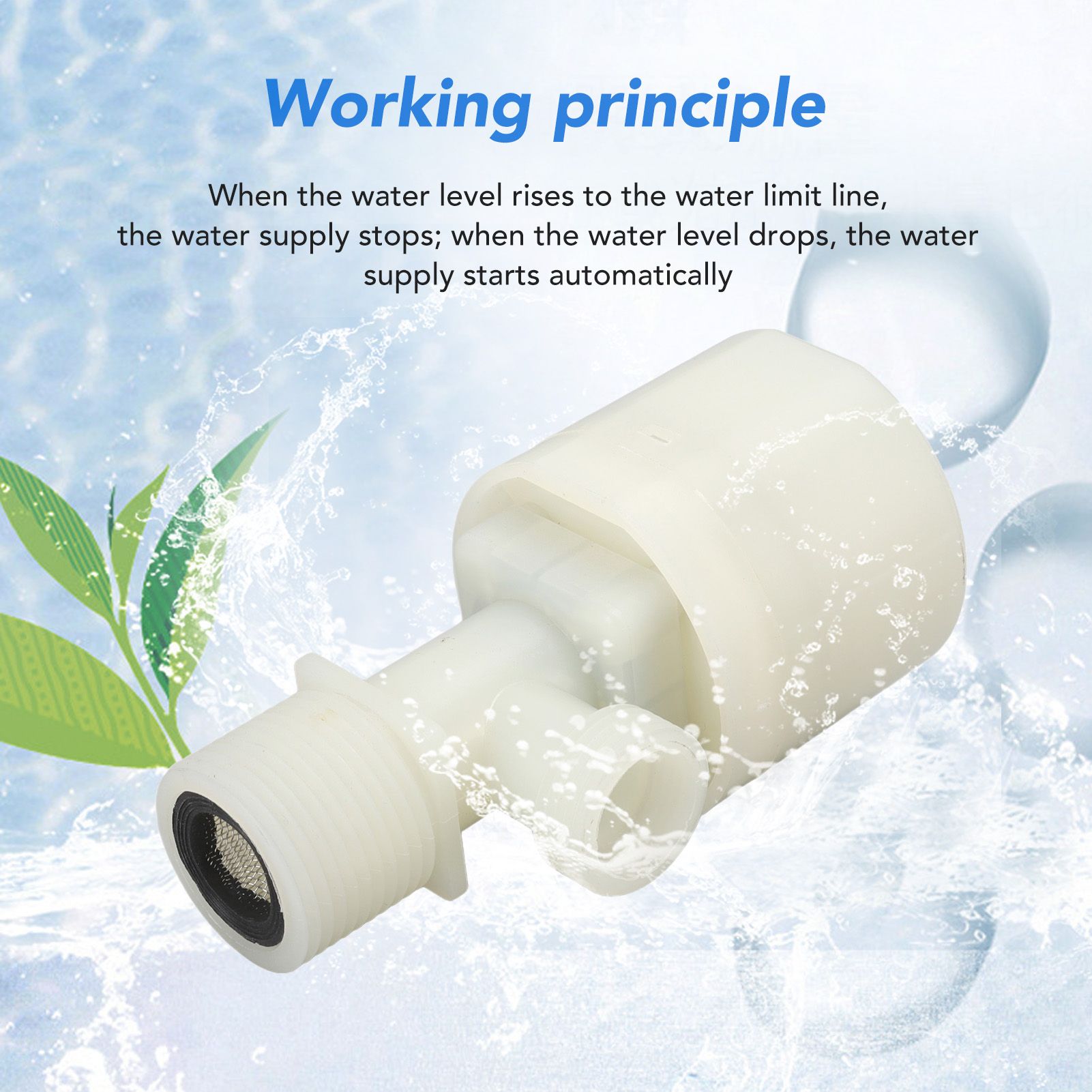 Water Level Control Valve Automatic Floating Ball Controller Plastic Water Tower Tank Switch Interior Male V1294-YM3111220258211-0421