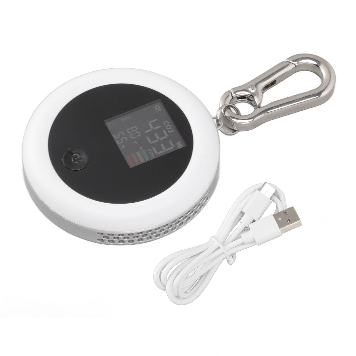 Infrared Mini CO2 Detector 3 in 1 Portable LCD Temperature Humidity Air Analyzer for Home Indoor Travel White V1294-YM3111220259811-0421