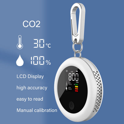 Infrared Mini CO2 Detector 3 in 1 Portable LCD Temperature Humidity Air Analyzer for Home Indoor Travel White V1294-YM3111220259811-0421