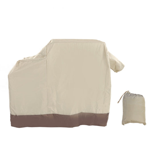 Grill Cover 420D Silver Coated Oxford Cloth Barbecue Cover Waterproof Dustproof Outdoor BBQ Grill Cover Beige V1294-YM3111220262711-0421