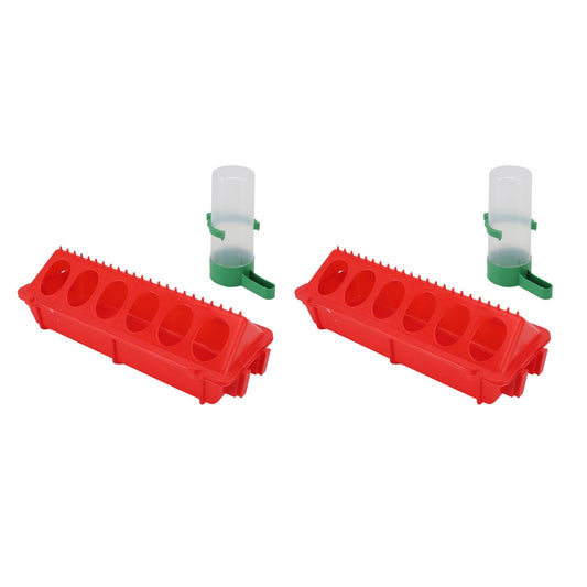 2Set Flip Top Chick Birds Water Feeder PP Chicken Trough Automatic Feeder with Splatter Proof Cover Poultry V1294-YM3111220265211-0421